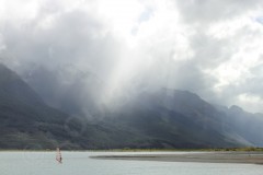 Lone Windsurfer Lake Wakatipu New Zealand